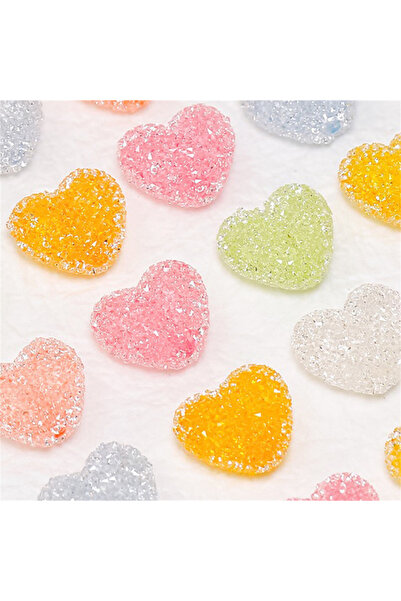 Choice 5 قطع من خرزات الراتنج على شكل قلوب السكر بألوان عشوائية، مناسبة لصنع ...