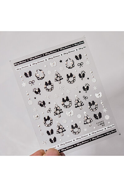 Choice 1 قطعة ملصقات أظافر عيد الميلاد الفاخرة كريستال الماس الكرتون الدب شجرة الظهر الغراء ملصق فن الأظافر...