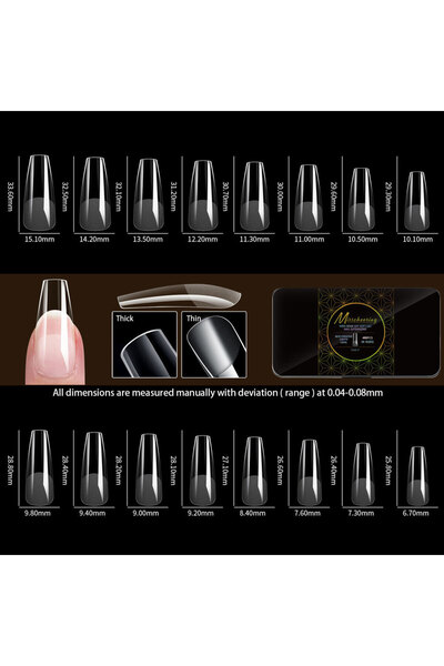 Choice 01 أطراف أظافر صناعية جديدة من الجل الناعم، 480 قطعة، نعش مربع من اللو...