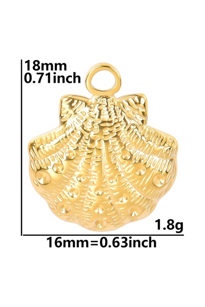 Choice S877-G 5pcs/Lot Stainless Steel Gold Color Marine Animals Shell Starfi...