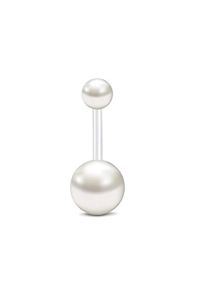 Choice خاتم أنيق مزدوج الرأس من الأكريليك الأبيض، قطعة واحدة، مصنوع من لؤلؤ ص...