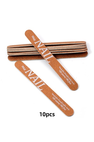Choice 10 قطع 5/10 قطع من مبردات الأظافر الخشبية البنية بحبيبات 120/180 مستقي...