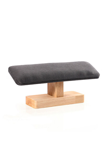 Choice Grey 1pc Wooden Base T-Shaped PU Leather / Velvet Bracelet Display Rac...