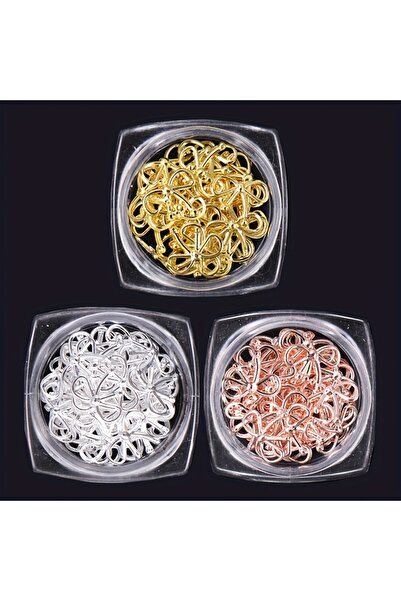 Choice DB02 3 ألوان 3 زجاجات معدنية من أقواس الصفصاف لتزيين الأظافر باللون ال...