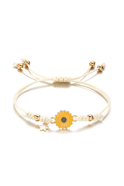 RINHOO FRIENDSHIP BR24Y0149-1 Simple Sunflower Bracelets for Women Handmade B...