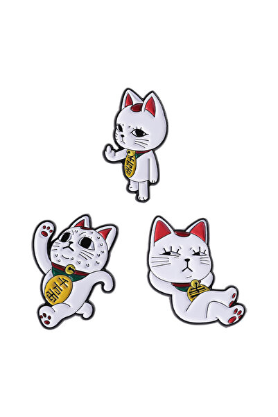 Choice دبابيس مطلية بالمينا من 3 قطع على شكل قطة تتجسس من توربو، شخصيات كرتون...