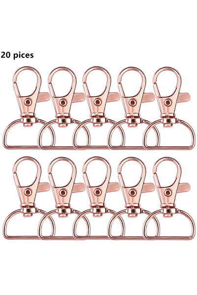 Choice 20PCS Rose Gold 20PCS Swivel Hook Key Chain Clip Hook D-Ring Clip Lany...