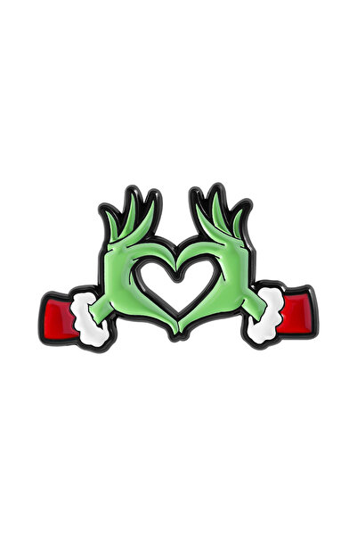 Choice دبوس مطلي بالمينا على شكل قلب وحش أخضر رقم 1، شخصيات متحركة، دبابيس عي...