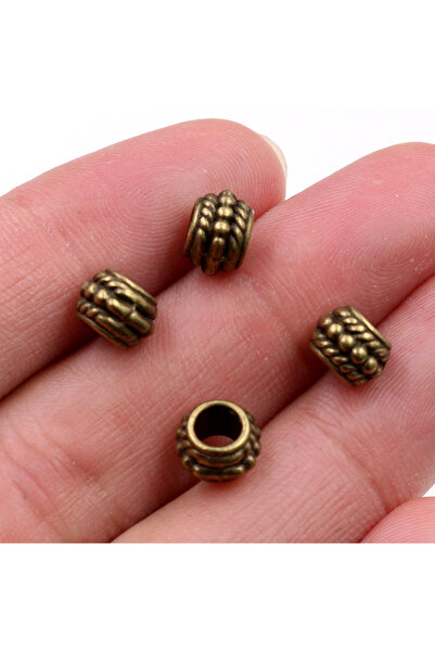 Choice 30 قطعة من البرونز العتيق مقاس 8 × 6 مم، حجم الفتحة 3.7 مم، كرة مطلية ...
