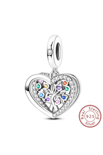 Choice KTC1349 قلادة سحرية من الفضة الإسترلينية 925 على شكل شجرة الحياة وحب ا...