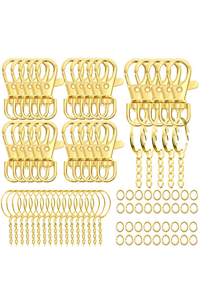 Choice Gold 90PCS rotary clasp hook Metal spring chain keychain Lobster clasp...