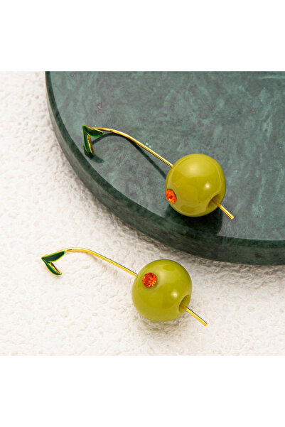 Choice أقراط WA7285-1 رائعة على شكل فاكهة زيتون جميلة بتصميم فريد من نوعه، مج...