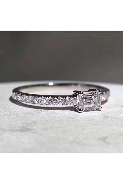 Choice خاتم زفاف نسائي أنيق وبسيط من هويتان، رقم الموديل F1774، مرصع بكريستال...