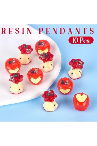 Choice 06 10 قطع 3D الأحمر الأساسية الراتنج سحر محاكاة الفاكهة الصغيرة المعلق...