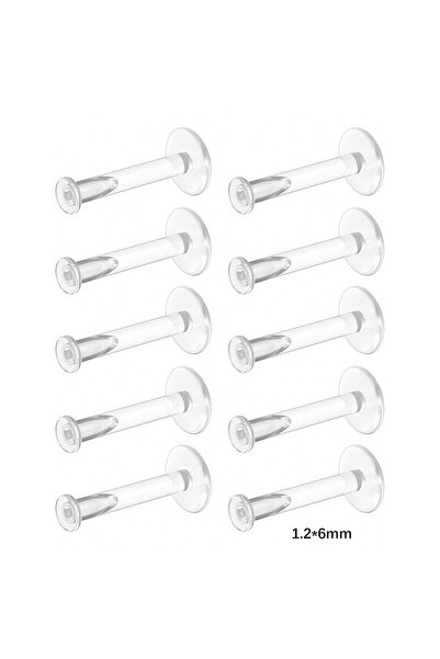 Choice حلق مستقيم للوجه، مجوهرات ثقب الشفاه 1.2 × 6 مم، 10 قطع، 16 غرام، أقرا...