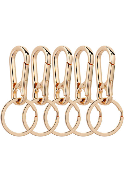 Choice سلسلة مفاتيح من الذهب - 5 قطع من 2 إلى 6 قطع من مشبك حلقة تسلق معدنية ...