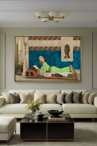 Wallivo Osman Hamdi Bey'in Okuyan Genç Emir Oryantalist Gold Metal Çerçeveli ...