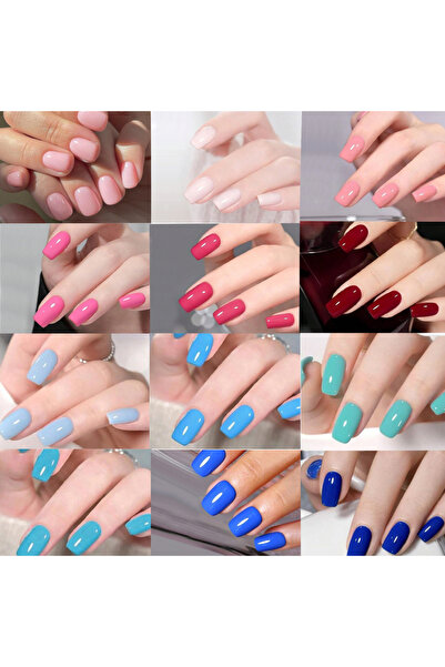 Choice Silver 288PCS Press On Nail, Short Square Fake Nail, 12 Colors, Glossy...