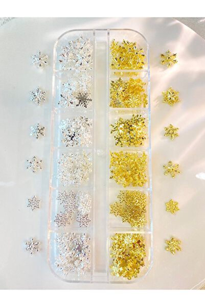 Choice ZS737-01 12 شبكة تصميم مختلط ثلاثي الأبعاد فضي ذهبي ندفة ثلج معدنية زي...