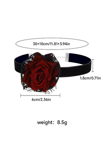 Choice قلادة تشوكر على الطراز القوطي باللونين الأحمر والبني للنساء، سلسلة عنق...