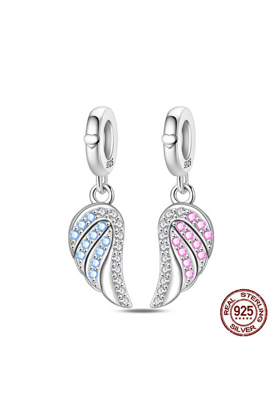 Choice PAC1781 دلايات فضة إسترليني عيار 925 على شكل أجنحة زوجية تناسب أساور ا...