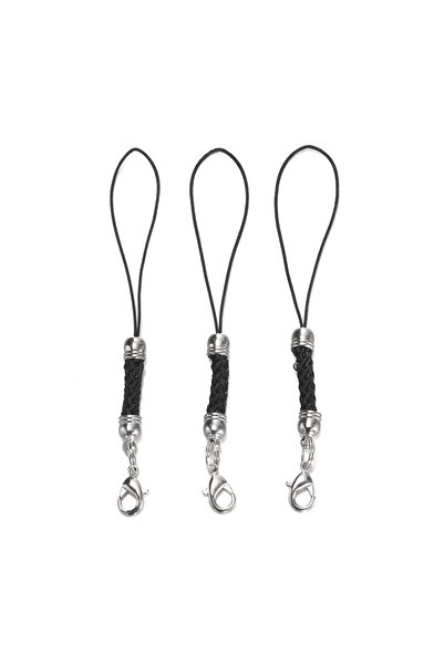 Choice 20 قطعة من حبل سلسلة المفاتيح باللون الأسود الروديوم 10/20 قطعة مع مشب...