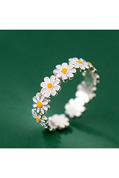 Choice AJZ10031 Cute Daisy Flowers Rings For Women Sweet Girls Exquisite Enam...