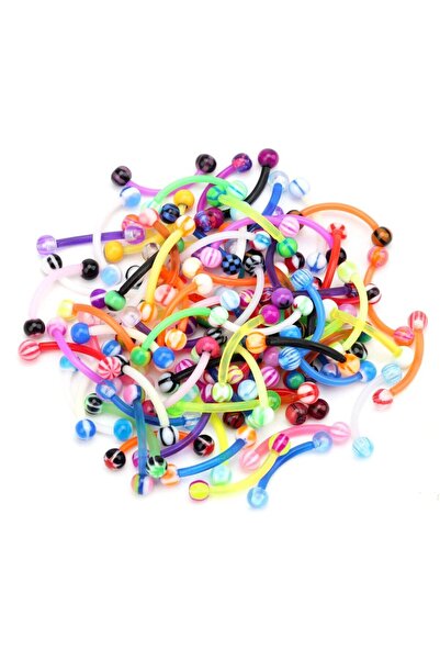 Choice 10 قطع مزيج لون عشوائي 16 جرام للنساء كرة ملونة أكريليك مرنة منحنية 8 ...