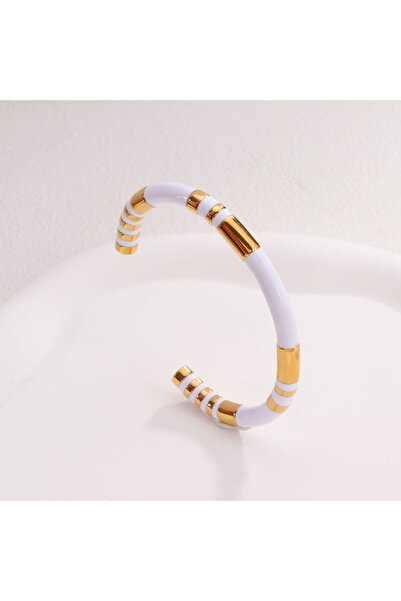 Choice HZ44976D2K0 مجموعة أساور مفتوحة من الفولاذ المقاوم للصدأ مطلية بالمينا...