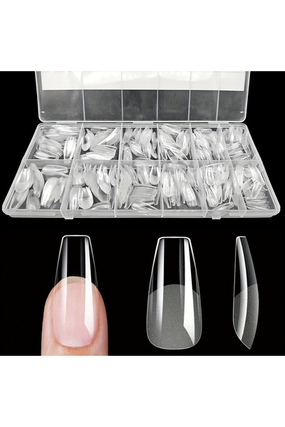 Choice أطراف أظافر صناعية من كوفين-إم، 600 قطعة، بلمسة نهائية شبه غير لامعة، ...