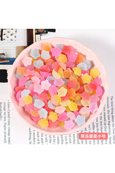 Choice 11mm Star 50Pcs 11mm/16mm Heart/Star Shaped Nail Resin Charms Candy De...