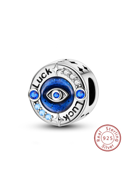 Choice KTC1130 خرز فضي عيار 925 على شكل عين الشيطان وملاك، يناسب أساور القلاد...