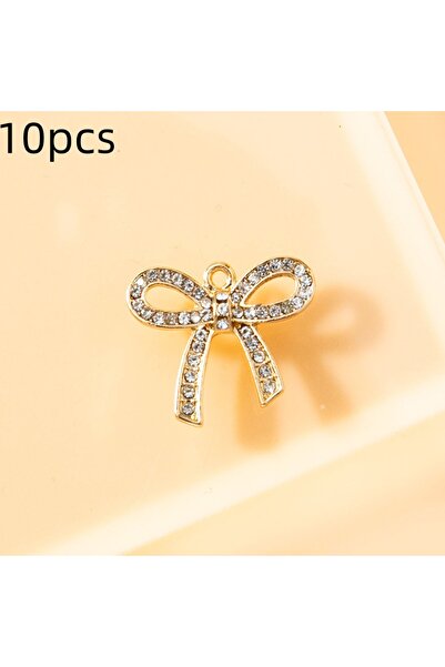 Choice 10 قطع من الذهب، 10 قطع من القوس، قلادة من الماس، سوار، سلسلة مفاتيح نسائية، قلادة DIY، مطلية بالكهرباء من السبائك