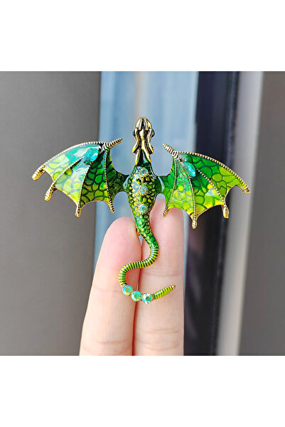 Choice Green Fashionable and romantic dragon element brooch is suitable for w...