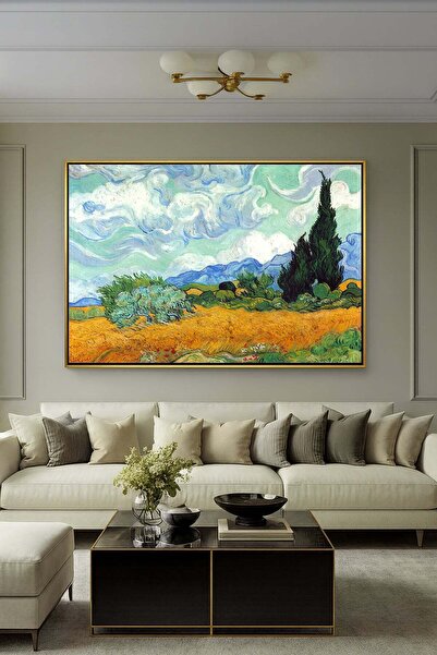 Wallivo Vincent van Gogh'un Selvili Buğday Tarlası Post-Empresyonist Siyah Me...