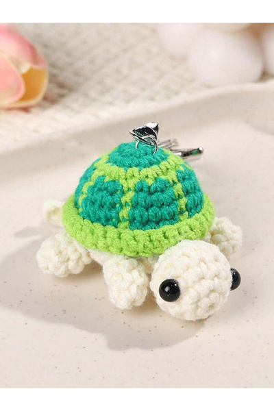 Choice سلسلة مفاتيح على شكل سلحفاة لطيفة مصنوعة يدويًا من خيوط الكروشيه على شكل نمط 2، قلادة ظهر إبداعية ومضحكة للعطلات