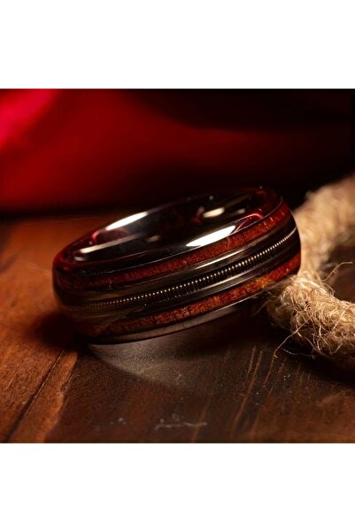 Choice خاتم زفاف/خطوبة رجالي أسود أنيق من الفولاذ المقاوم للصدأ، مقاس 8 مم، ب...