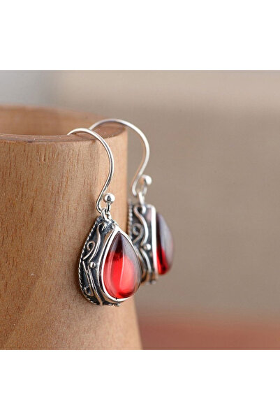 Choice أقراط متدلية من حجر الكمثرى الأخضر/الأحمر من هويتان E2395 للنساء، بنمط...