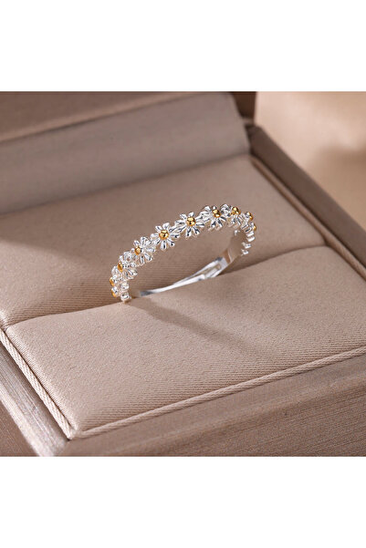 Choice خواتم ديزي عتيقة قابلة للتغيير JZ1108 للنساء، خاتم زهرة لطيف، قابل للتعديل، مفتوح عند المعصم، مناسب للزفاف والخطوبة