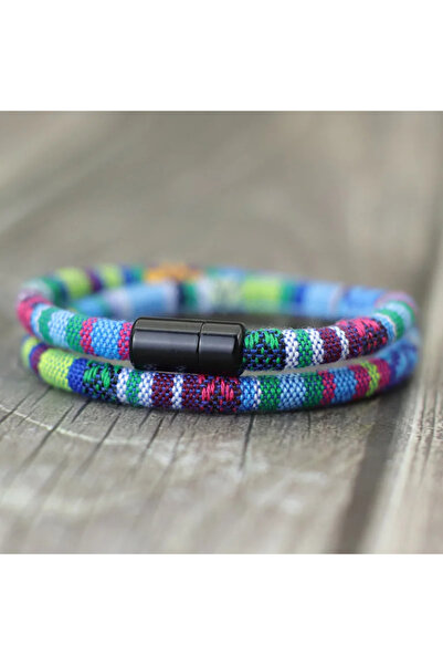 Choice M 19.5cm 7.7Inch Baby Blue New In Men Bohemia Rope Bracelet Attract Ma...