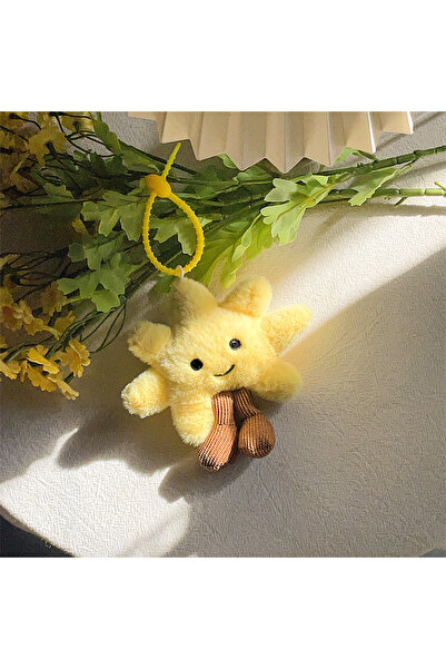 Choice حقيبة شمسية صفراء لطيفة، قلادة قطيفة مبتسمة إبداعية، سلسلة مفاتيح للزوجين، هدية عيد ميلاد، دمية ممتعة، زفاف