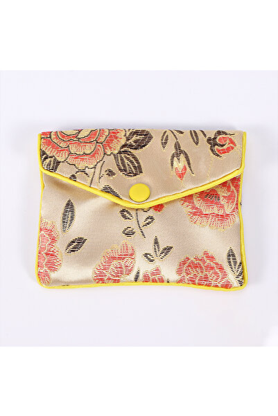 Choice بيج 1 قطعة 1-3 قطع مستطيلة نمط زهرة الديباج سحاب حقيبة مجوهرات هدية حقيبة تغليف المجوهرات الجميلة