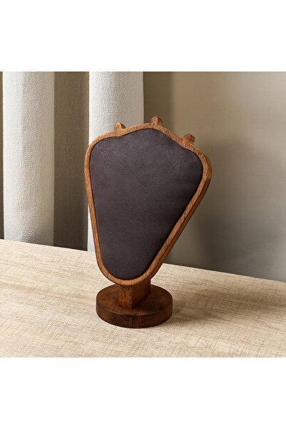 Choice حامل عرض مجوهرات خشبي عتيق من قطعة واحدة باللون الرمادي الداكن - حامل ...