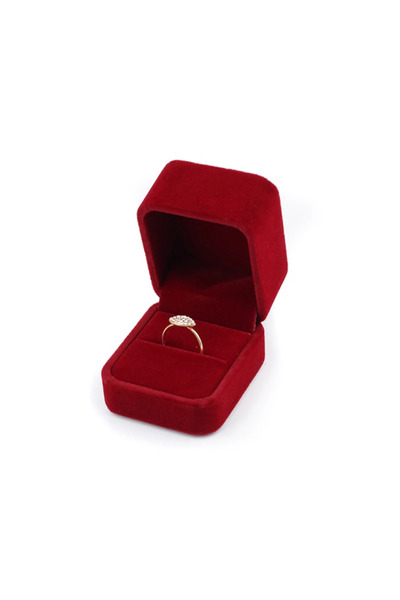 Choice صندوق خاتم من المخمل الأحمر، مجموعة مجوهرات، علب أقراط، خاتم، قلادة، س...