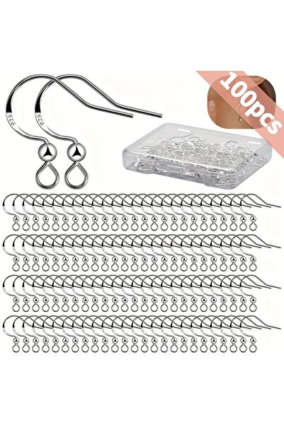 Choice 100pcs 925 Silver Earring Hooks 100 PCS/50 Pairs Hypoallergenic Ear Wi...