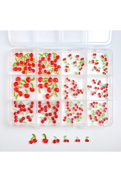 Choice M8352-12 1Box Creative Simulated Resin Cherry Series Kawaii Dark Red D...