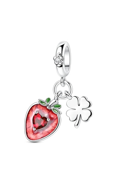 Choice KTC1842-2 حبة سحر الفاكهة 925 الفضة قلادة الفراولة الكرز الأفوكادو تنا...