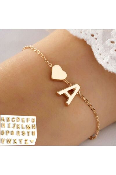 Choice أساور على شكل قلب من 26 حرفًا باللغة الإنجليزية، أساور اسم شخصية للبنات، مصنوعة يدويًا.
