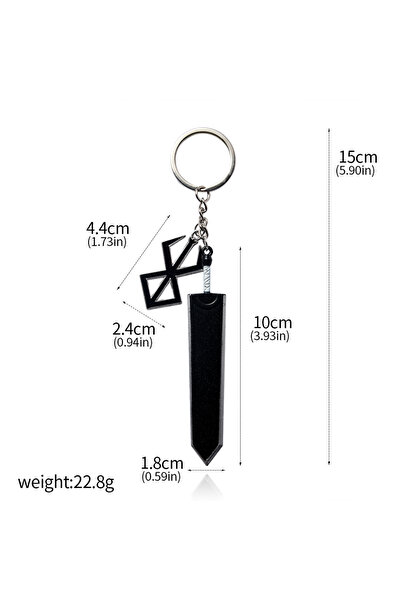 Choice K00798-01 Anime Guts Dragon Slashing Keychain Sword With Red Logo Key ...