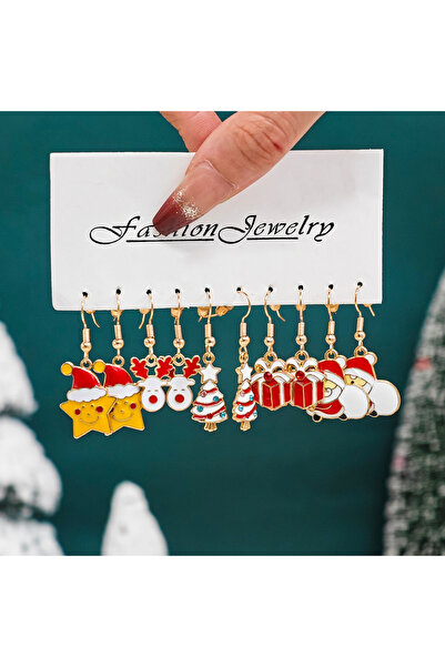 Choice أقراط من سبائك عيد الميلاد من style3 بتصميم فريد على شكل رجل ثلج على شكل رنة وشجرة ندفة ثلج وإكسسوارات نسائية